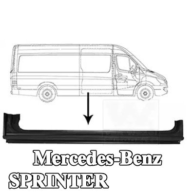VAN WEZEL لوحة جانبية يمنى, باب منزلق, تركيب جانبي — Mercedes-Benz Sprinter
