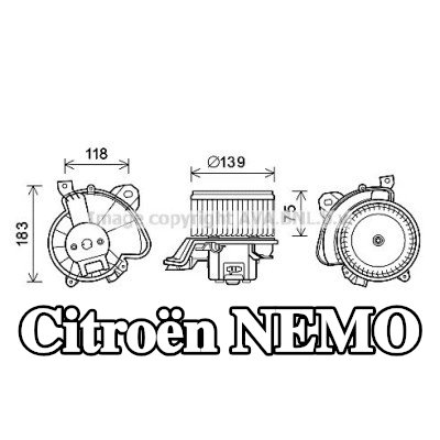 PRASCO محرك منفاخ التدفئة — Citroën Nemo