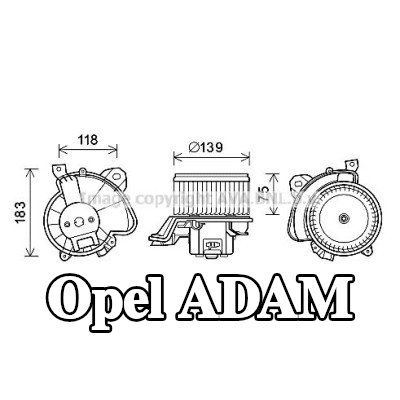 PRASCO محرك منفاخ التدفئة — Opel Adam