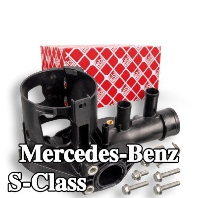 FEBI BILSTEIN فلنجة سائل التبريد مع حامل, مع مسامير/براغي — Mercedes-Benz S-Class